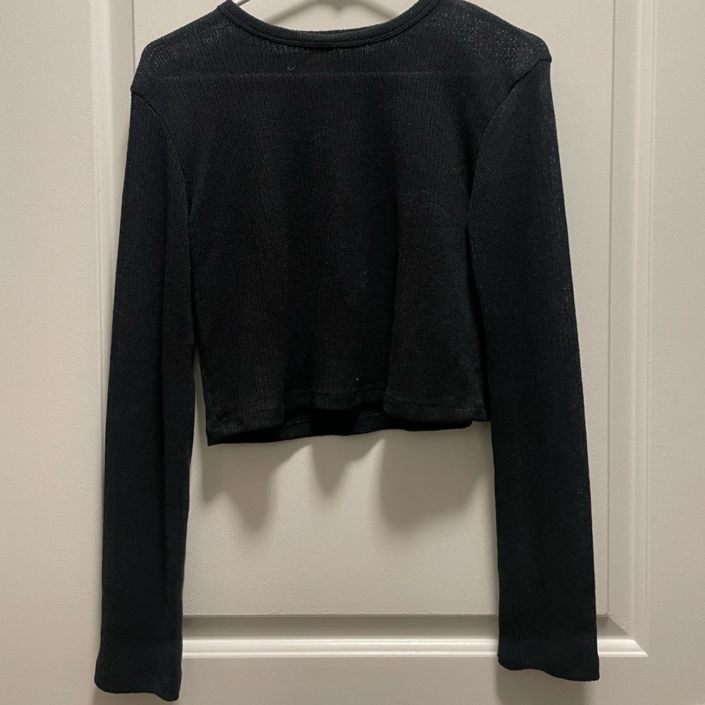 Zara Black Mesh Long Sleeve Sweater